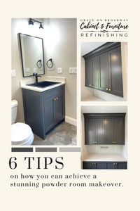 Learning How To Refinish: Refinishing Your Powder Room with Black (Cheating Heart) and White (Benjamin Moore Balboa Mist) Paint