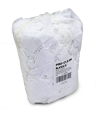 Pro-Clean Basics A99300 Select Quality Cleaning T-Shirt Cloth Rags, Lint Free, White, 3 lb Bag