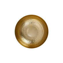 Creative Co-Op Round Hammered Metal Bowl, Gold Finish, 14"