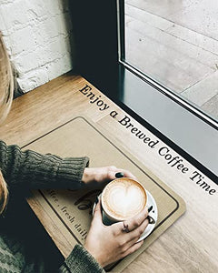 tchdio-Coffee Mat-Hide Stain Absorbent Rubber Backed Quick Drying Mat for Kitchen Counter-Coffee Bar Accessories Dish Drying Mat Fit Under Coffee Maker Coffee Machine Coffee Pot Espresso Machine