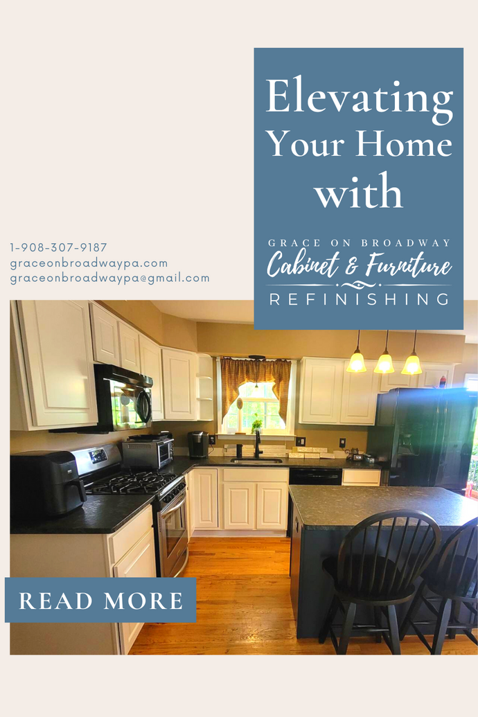 Elevating Your Home with Grace on Broadway Cabinet and Furniture Refinishing Featuring a Kitchen Refinished in White Wood Coating