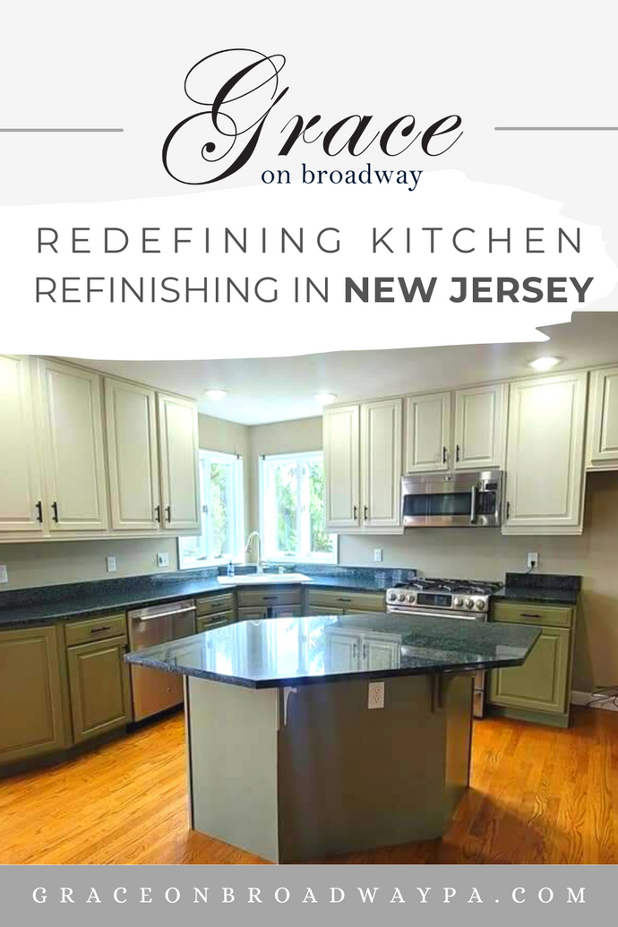 Redefining Kitchen Refinishing in New Jersey Featuring a Kitchen Refinished With Milesi Wood Coatings Tinted to Sherwin Williams Neutral Ground and SW Avocado