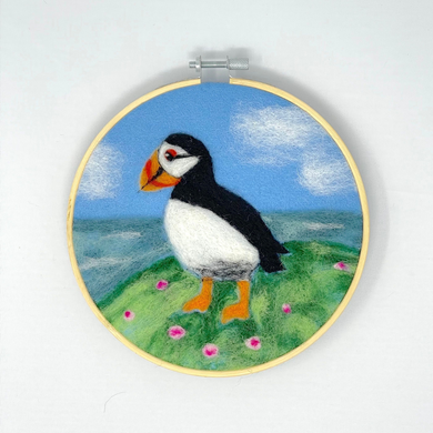 Puffin in a Hoop Needle Felting Craft Kit - Grace on Broadway 