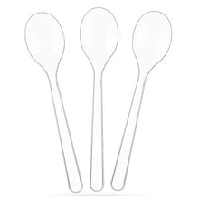 TashiBox [66 Sets Plastic Spoons] Disposable Clear Spoon, Heavyweight Cutlery