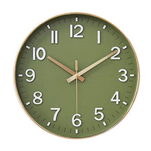 HZDHCLH Wall Clocks Battery Operated,12 inch Silent Non Ticking Modern Wall Clock for Living Room Bedroom Kitchen Office Classroom Decor (Olive Green)