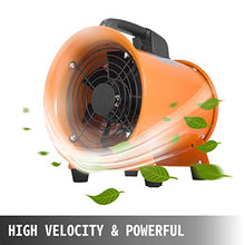OrangeA Utility Blower Fan 8 inch Portable Ventilator High Velocity Utility Blower Mighty Mini Low Noise with 5M Duct Hose (8 inch Fan with 5M Hose)