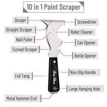 Bates- Paint Scraper, 10 in 1 Painters Tool, Paint Scrapers for Wood, Painters Tool, Painters Knife, Paint Scraper for Painting, Putty Knife, Metal Scraper, Spackle Tool, Putty Scraper, Knife Scraper