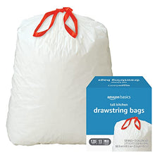 Amazon Basics Tall Kitchen Drawstring Trash Bags, 13 Gallon, Unscented, 120 Count (Previously Solimo)