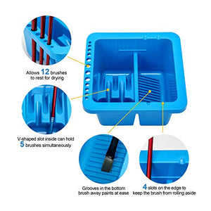 MyLifeUNIT Paint Brush Cleaner, Paint Brush Holder and Organizers for Acrylic, Watercolor, and Water-Based Paints (Blue)