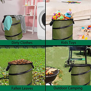 CDLXSH Pop-Up Trash Can/Recycle Bin, Car Garbage Can ,Reusable Outdoor Trash Garden Yard Trash Bag Foldable Camping Recycling Bin (Green10gallons)