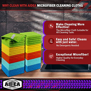 AIDEA Microfiber Cleaning Cloths-50 PK, Premium All-Purpose Car Cloth, Lint Free Dusting Cloth Cleaning Rags, Absorbent Cleaning Towel for Cars, SUVs, House, Kitchen, Window, Gifts(12in.x12in.)