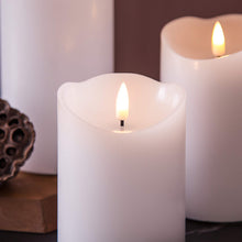 Eywamage White Flameless Pillar Candles with Remote, Flickering Realistic LED Wax Candles Battery Operated Christmas Decor, D 3" H 4" 5" 6"
