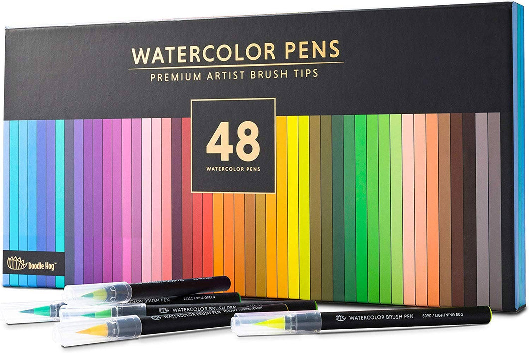Gift Box, 48 Premium Watercolor Brush Pens - Grace on Broadway 