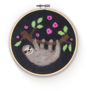 Sloth in a Hoop Needle Felting Craft Kit - Grace on Broadway 
