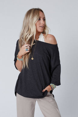 Must Have High Low Tee - Charcoal