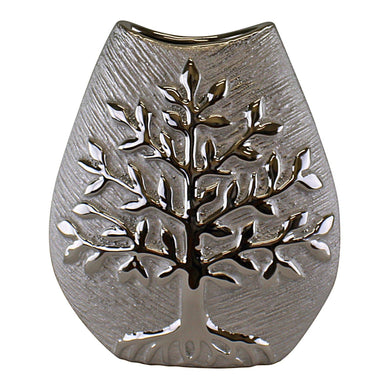 Ceramic Silver Tree Of Life Vase 20cm - Grace on Broadway 