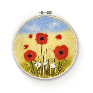 Poppies in a Hoop Needle Felting Craft Kit - Grace on Broadway 