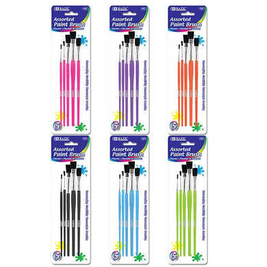 Assorted Size Kid's Paint Brush Set - Pack of 5 - Grace on Broadway 