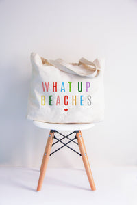 Colorful What Up Beaches XL Tote Bag